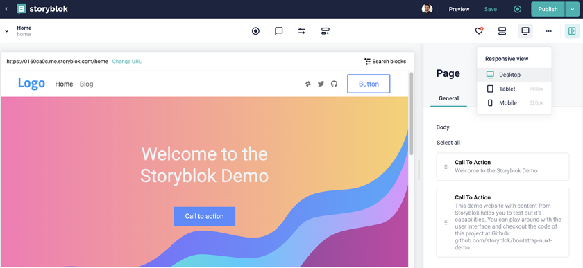 Storyblok editing capabilities