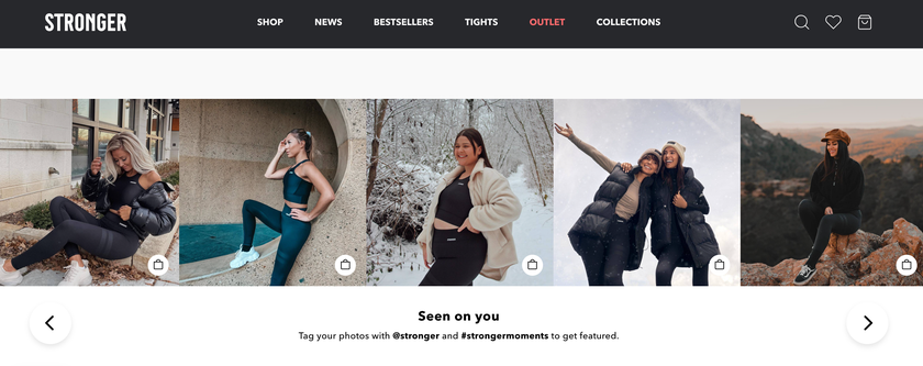 Stronger's social proof 'Seen On You' page.
