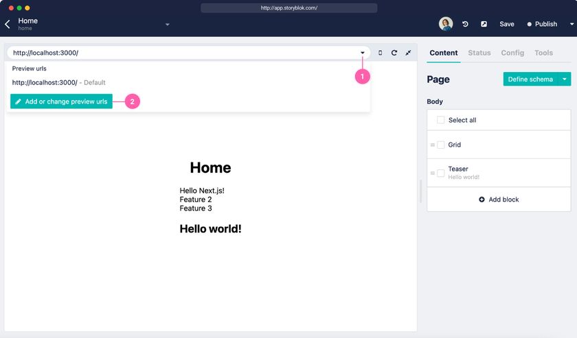 Storyblok editing capabilities