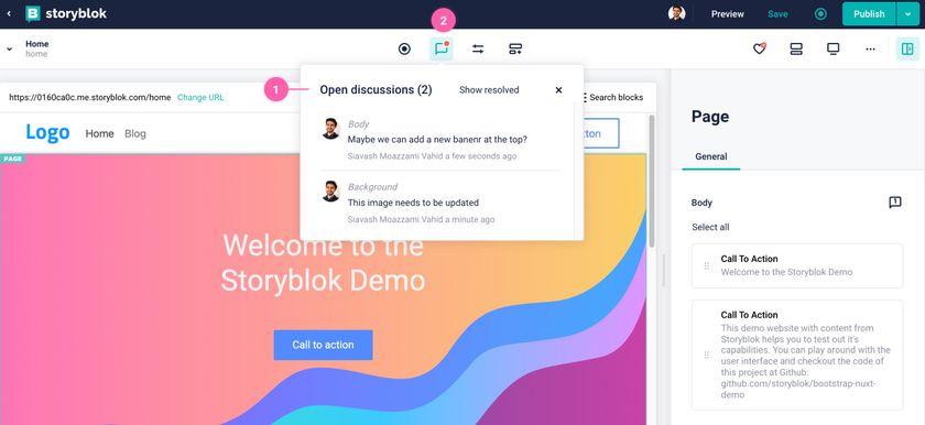 Storyblok editing capabilities
