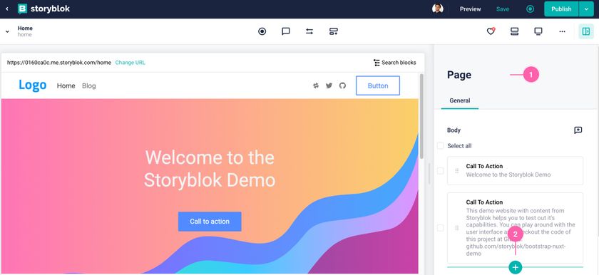 Storyblok editing capabilities