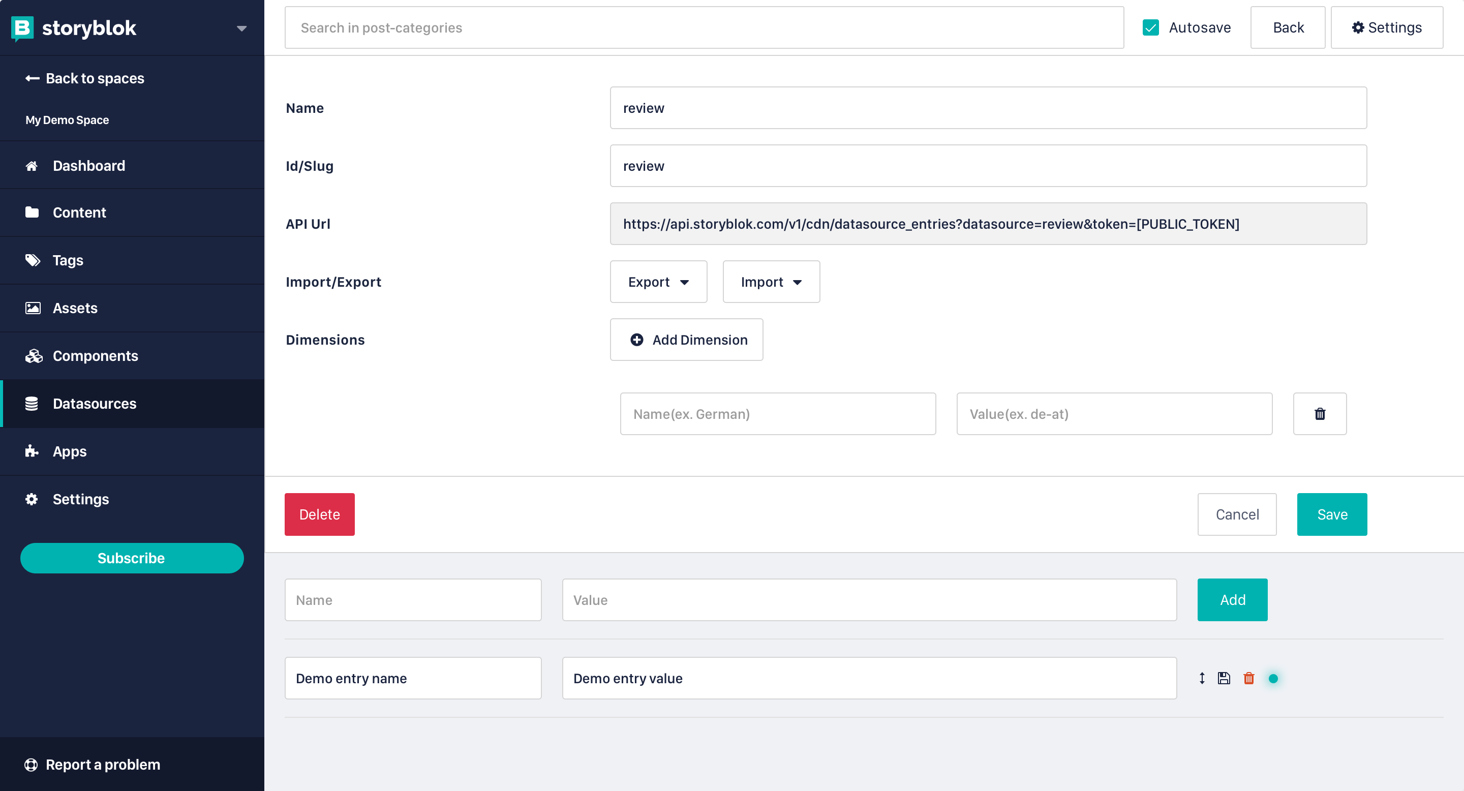 Storyblok editing capabilities