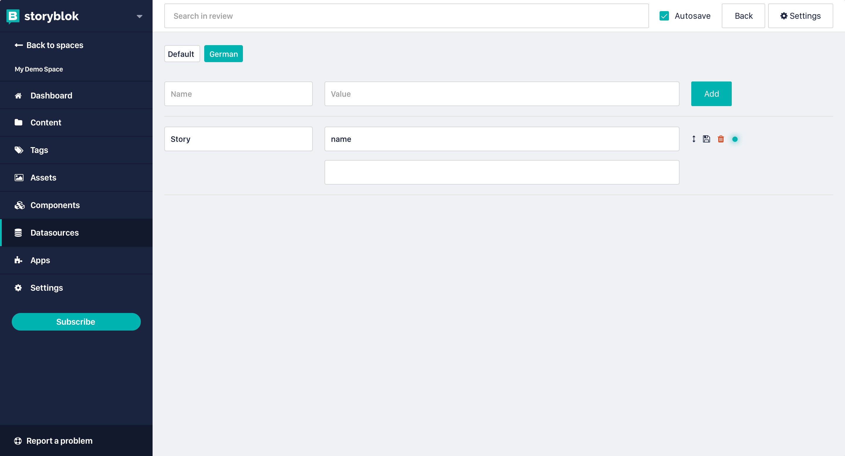 Storyblok editing capabilities