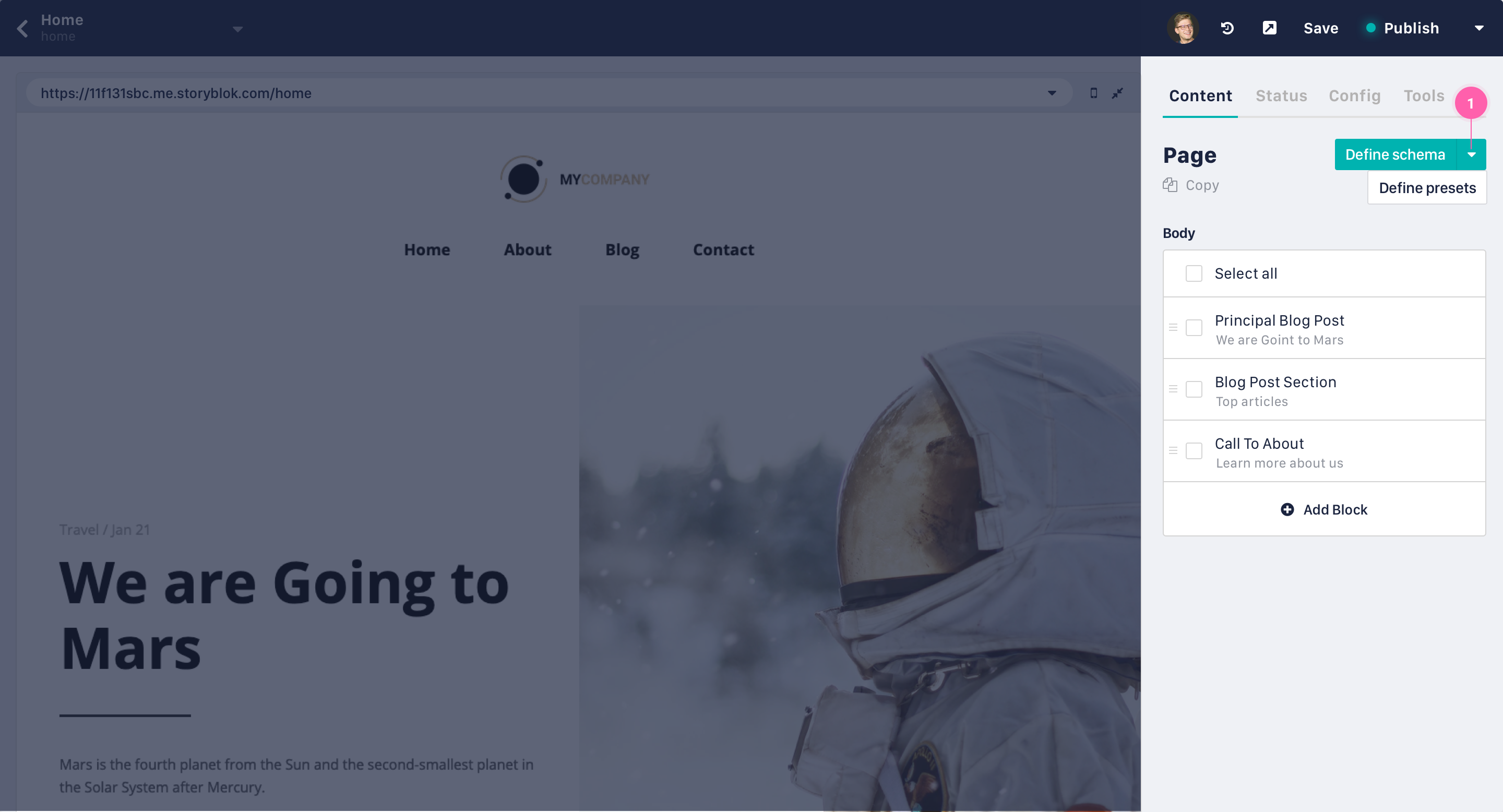 Storyblok editing capabilities