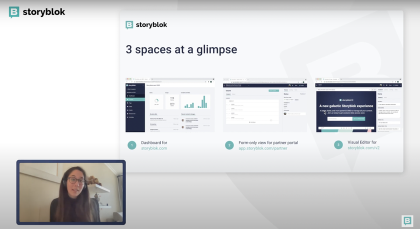 3 Storyblok spaces used by Storyblok