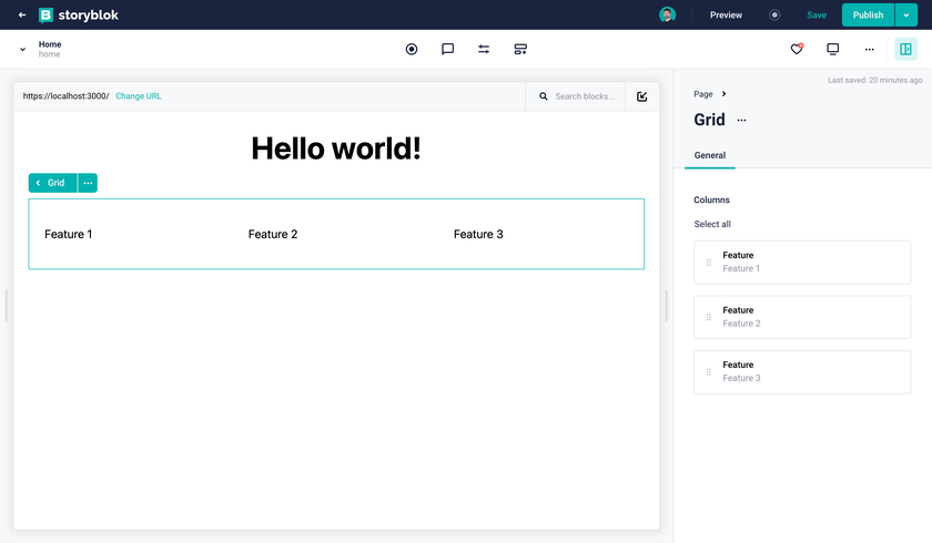 Storyblok editing capabilities