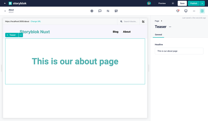 Storyblok editing capabilities