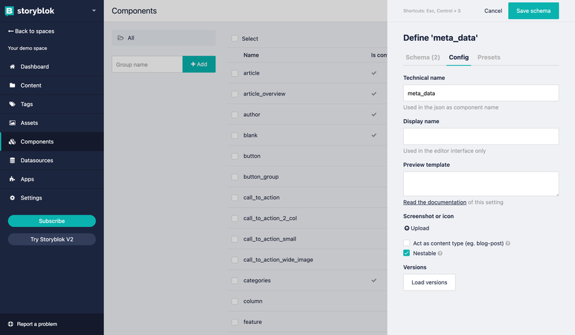 In the Config Tab, the nestable option must be checked.