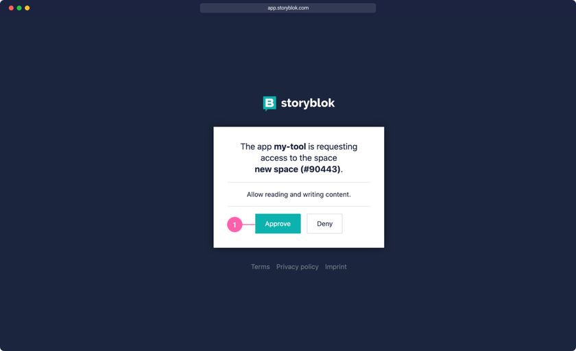 Storyblok App Confirmation
