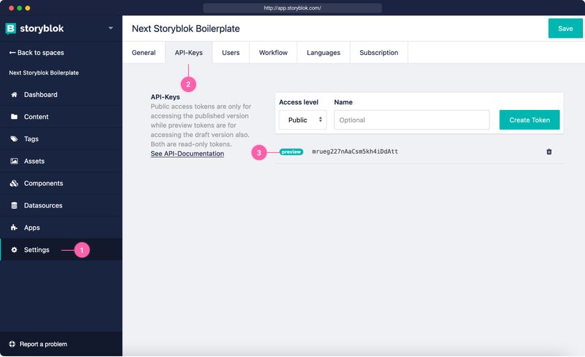 Storyblok Preview Token