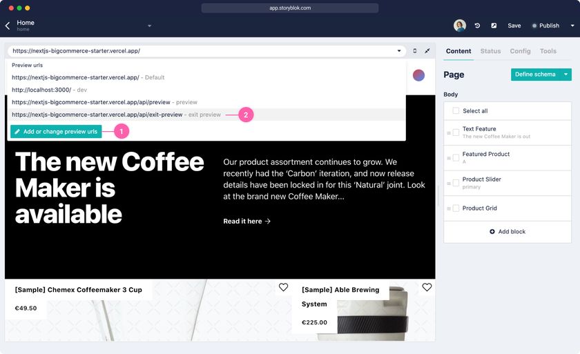 Storyblok editing capabilities