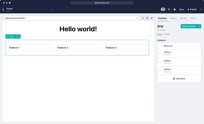 Storyblok editing capabilities