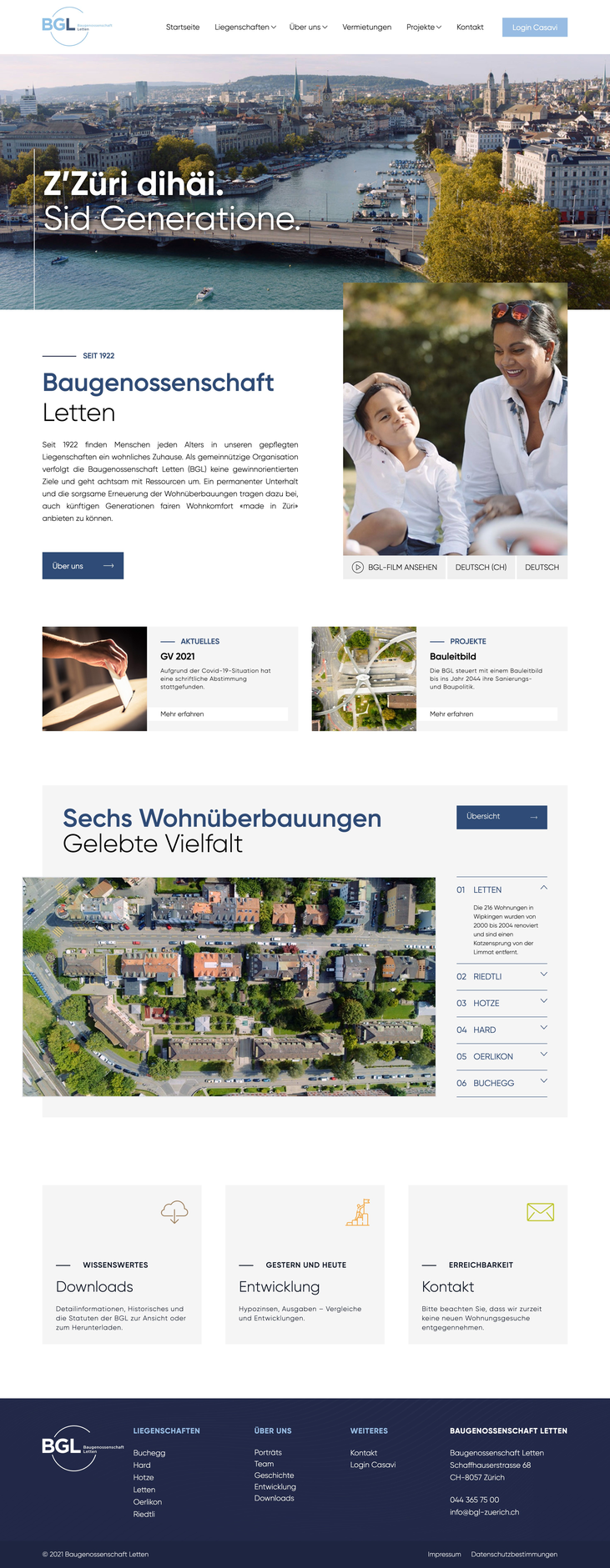 Baugenossenschaft Letten (BGL) Screenshot