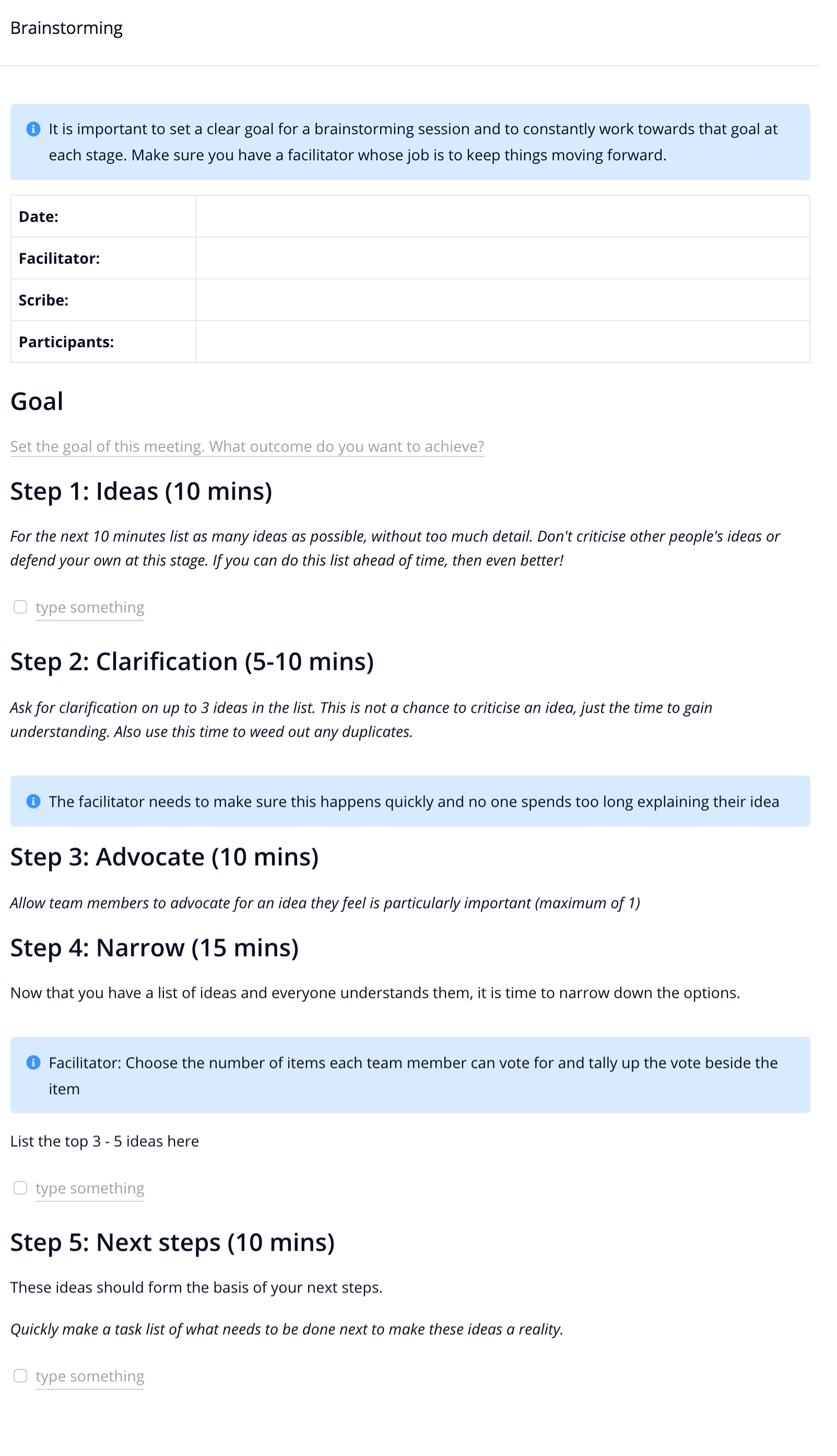 Spaces project templates