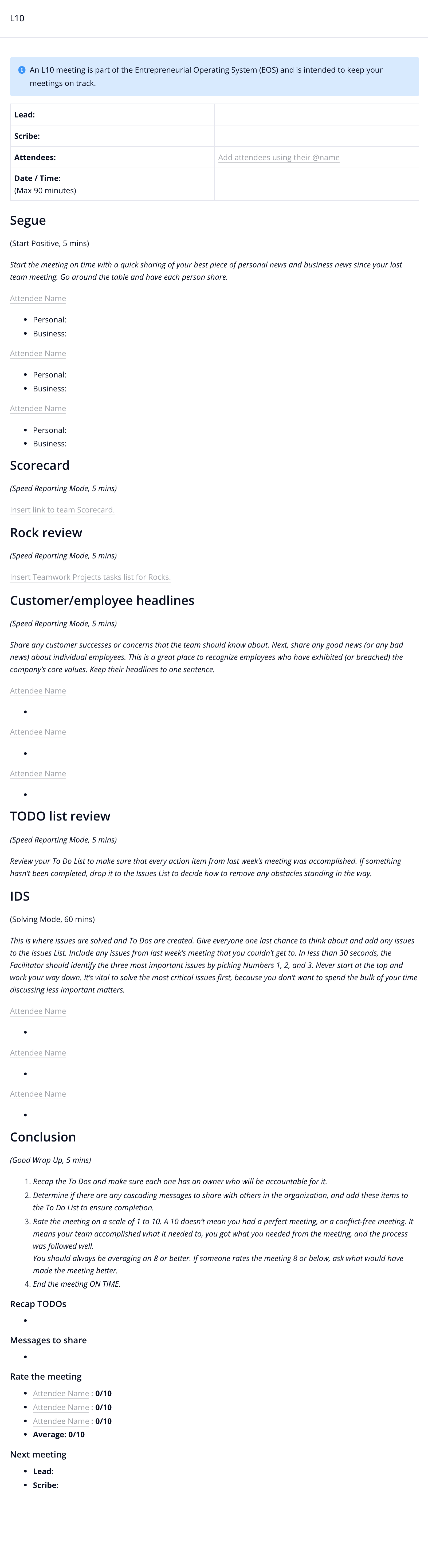 Spaces project templates
