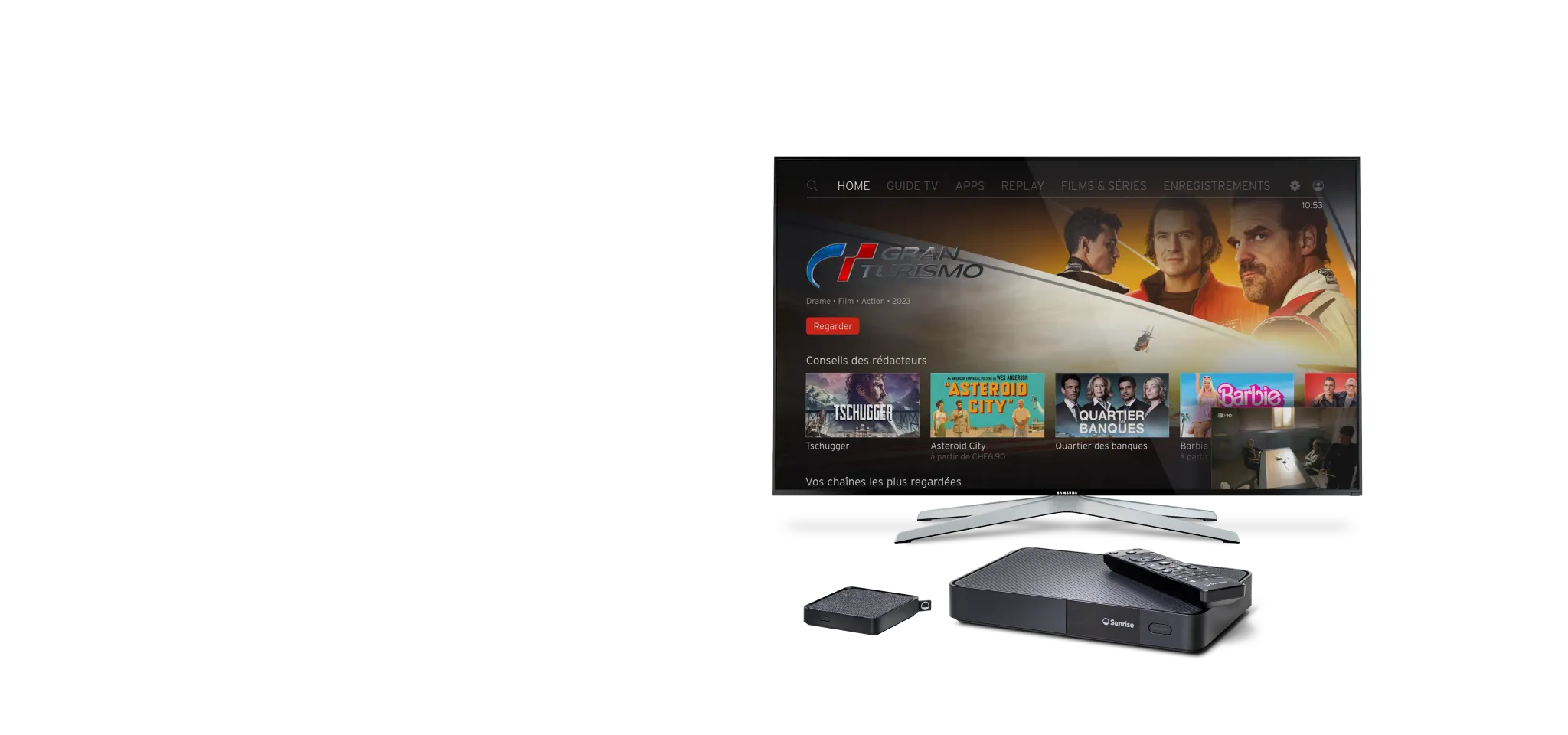 Offre de divertissement sur Sunrise TV