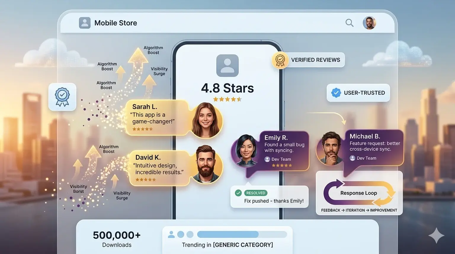 App ratings reviews optimization