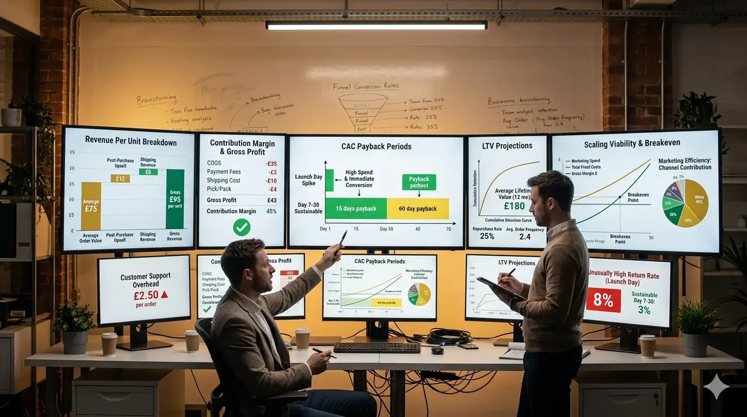 Product launch unit economics tracking