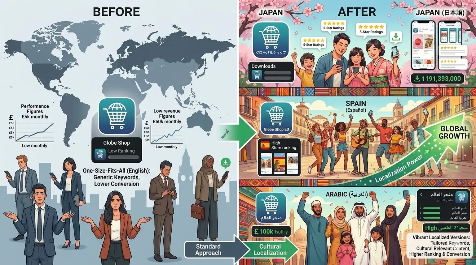 ASO localization failure vs success