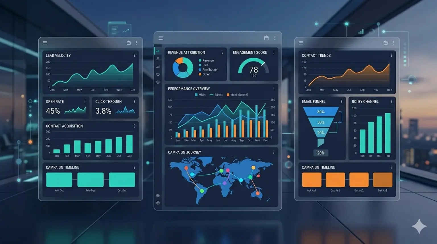 Marketing automation tools comparison dashboard