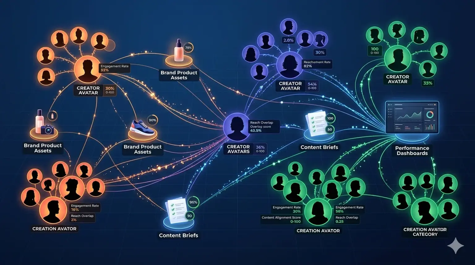 Influencer collaboration network visualization