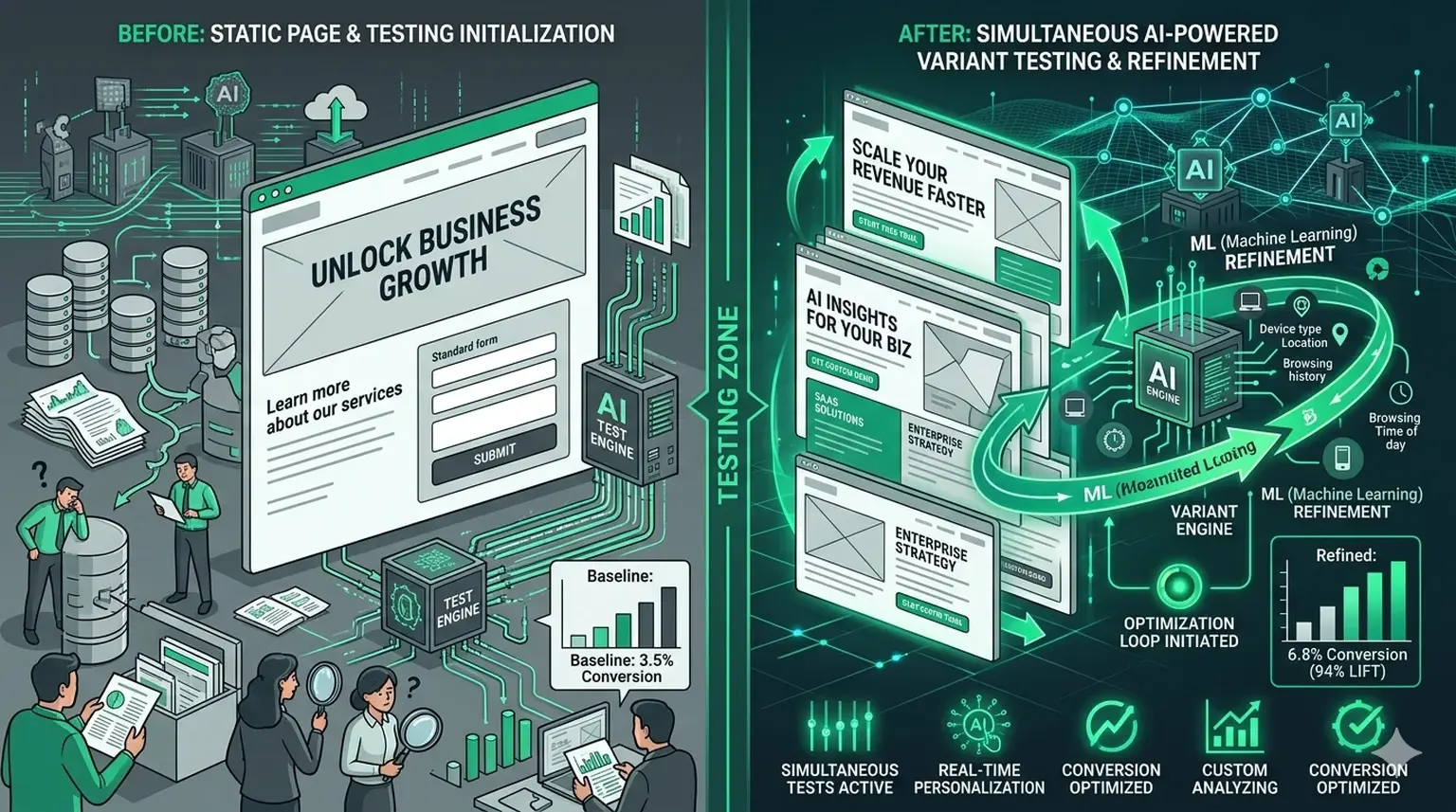 AI landing page optimization
