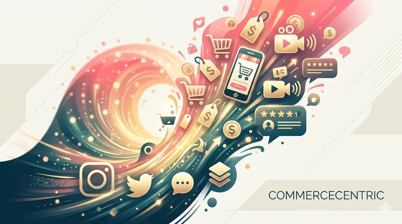 Surge of social commerce trends illustration