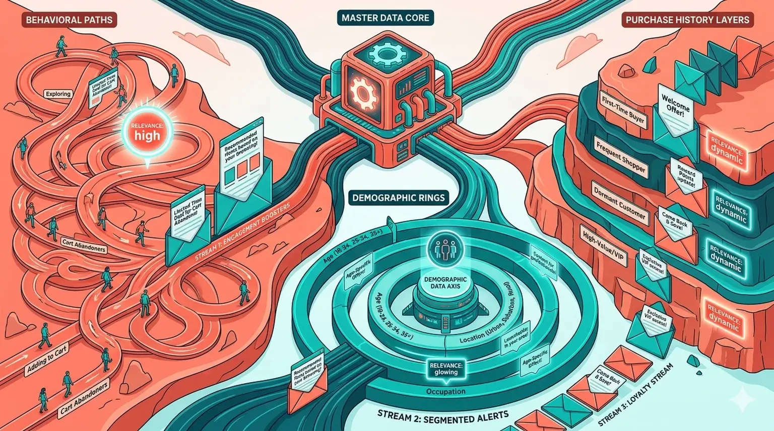 Email list segmentation visualization