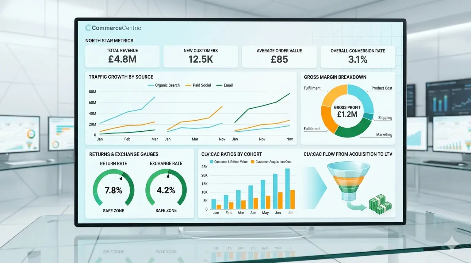 D2C KPIs dashboard showing why metrics drive brand growth and decisions