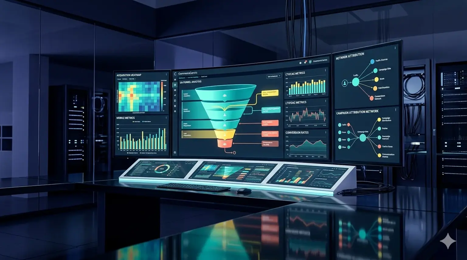Integrated app analytics dashboard boosting user acquisition metrics
