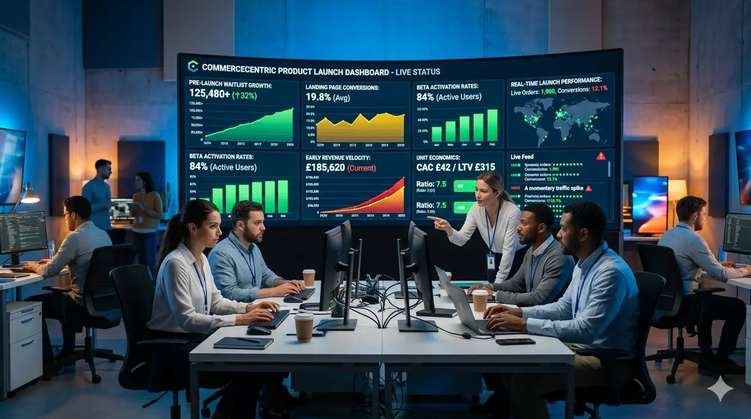 Product launch metrics dashboard