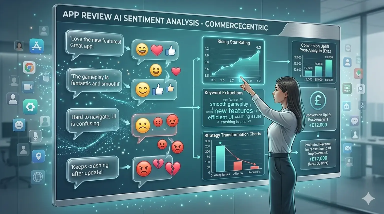 AI analyzes app review sentiments insights