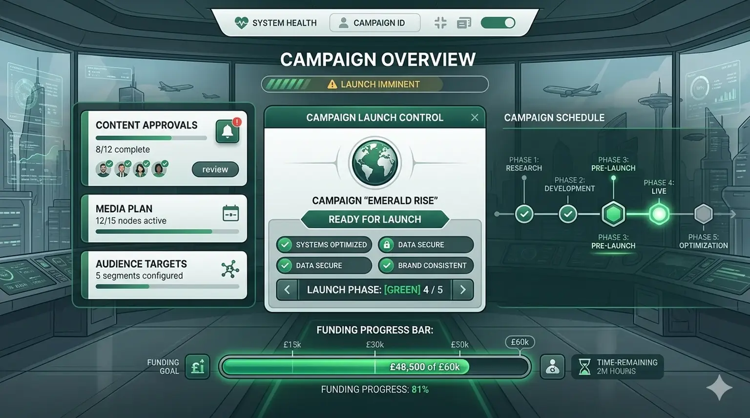 Crowdfunding campaign management dashboard