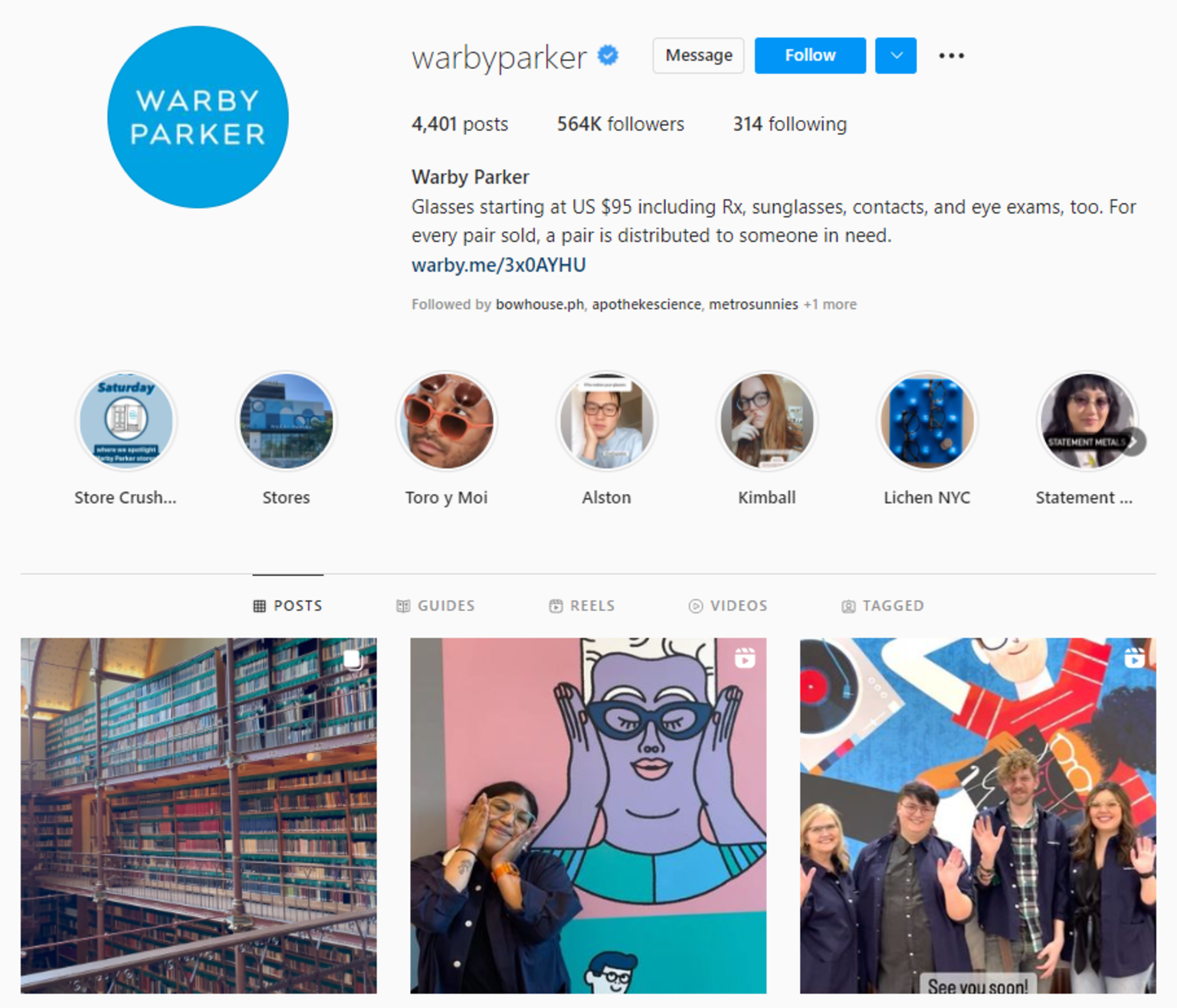 Content Strategies of Warby Parker