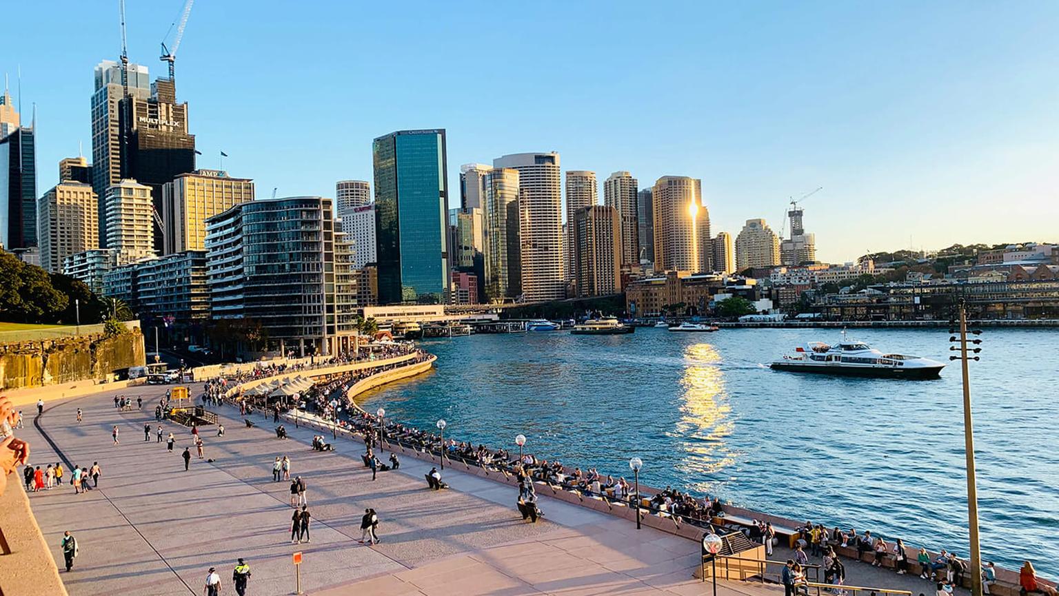Blick auf Sydney Skyline nach dem Marketingpraktikum