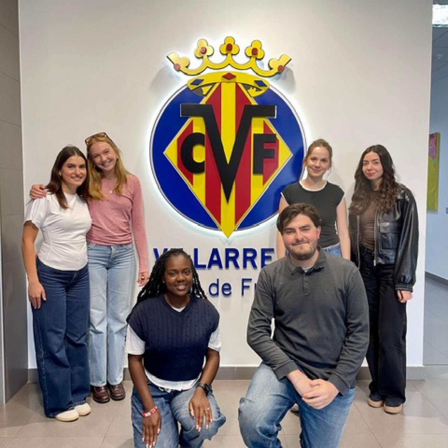 Rebecca with her coworkers during her sports marketing internship in Spain