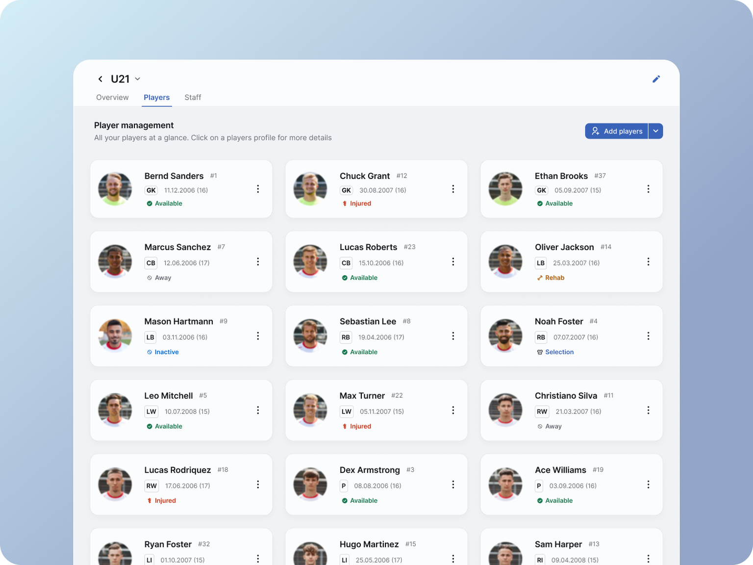 Managing a handball with the best app