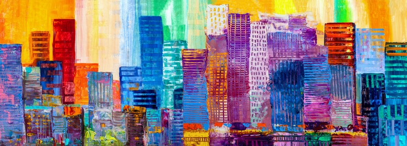 Abstract image of colourful buildings