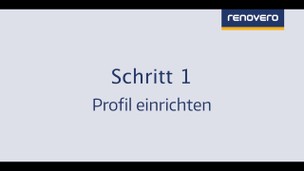 renovero Profil einrichten