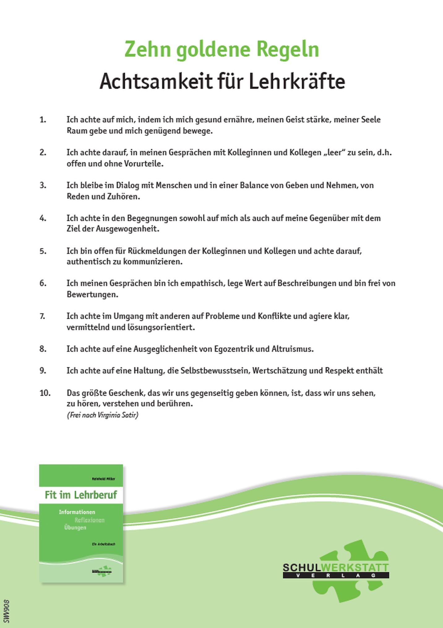 Poster Achtsamkeit für Lehrkräfte (DIN A2)