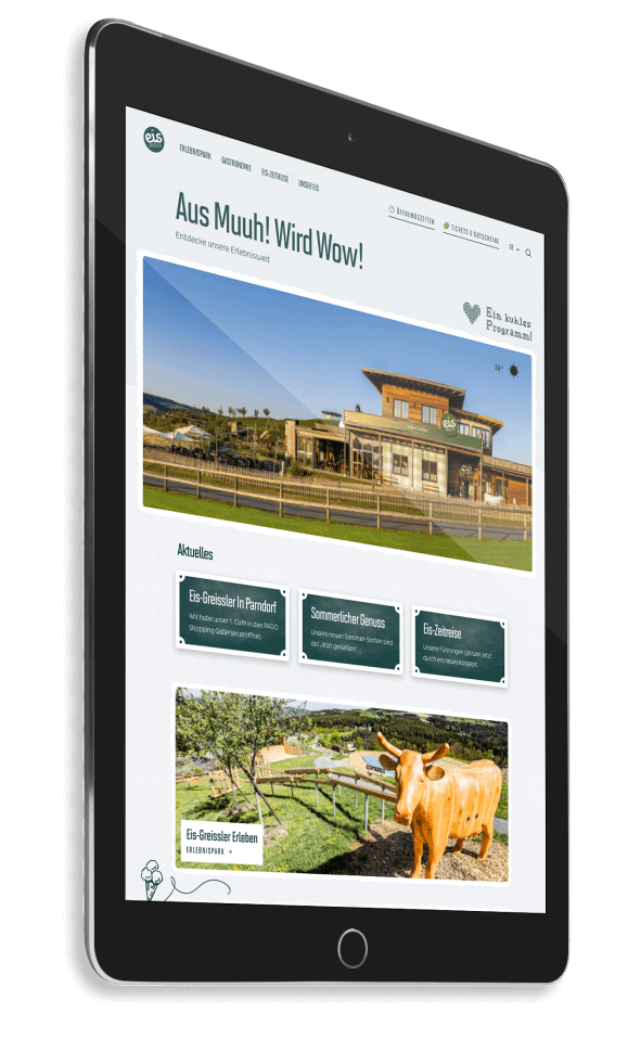 Mockup Website Eis-Greissler Manufaktur in Krumbach
