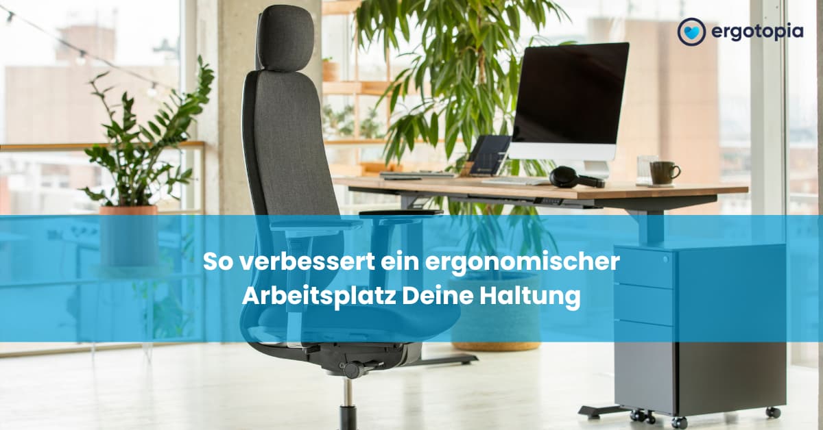 Ergonomischer Bürostuhl vor Schreibtisch – Körperhaltung verbessern ergonomischer Arbeitsplatz mit richtigem Setup.