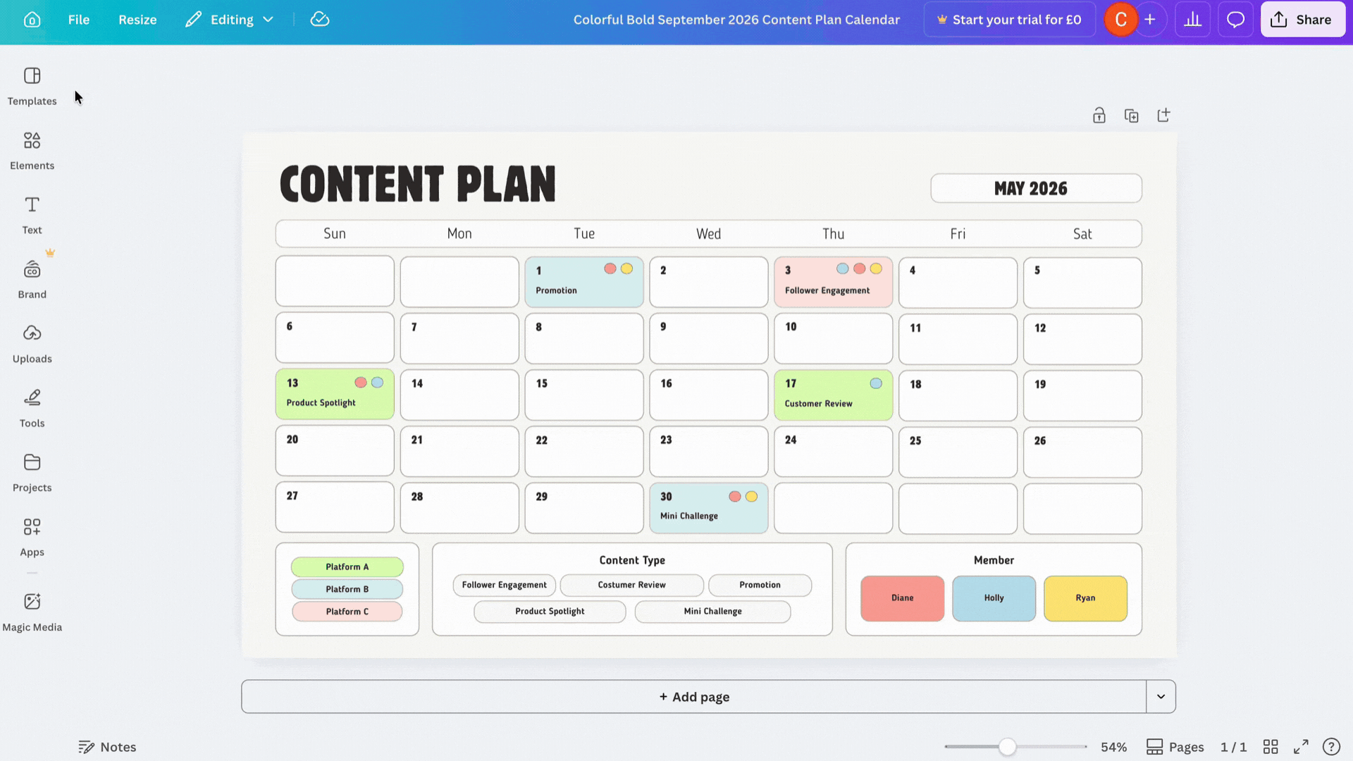 A user scrolling through the side panel in Canva A user scrolling through the side panel in Canva