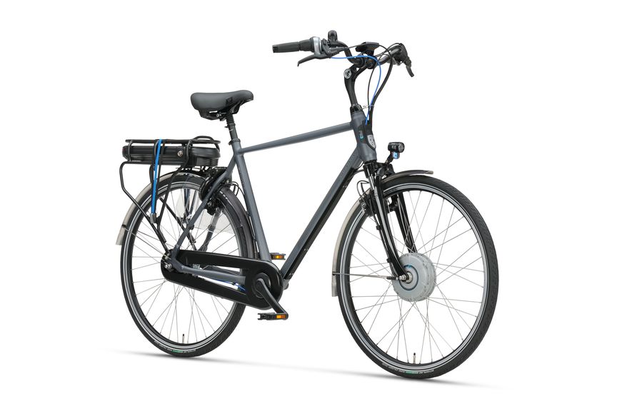 Vooraanzicht heren e-bike A-shine f8e midgrey matte van Sparta