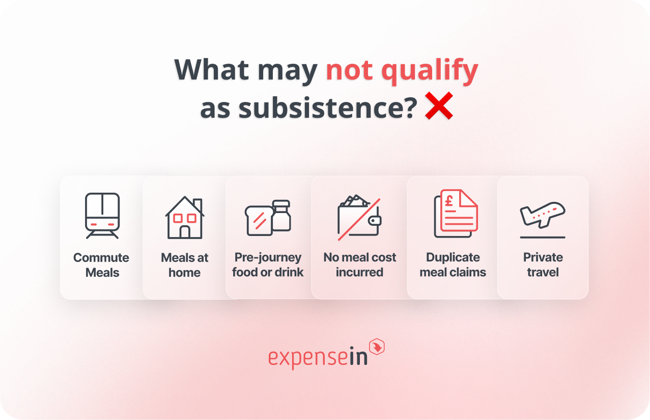 What may not qualify as subsistence for HMRC?
