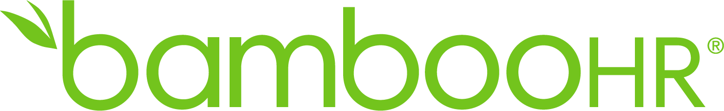 The image shows the green BambooHR logo with a leaf design on the letter "b".
