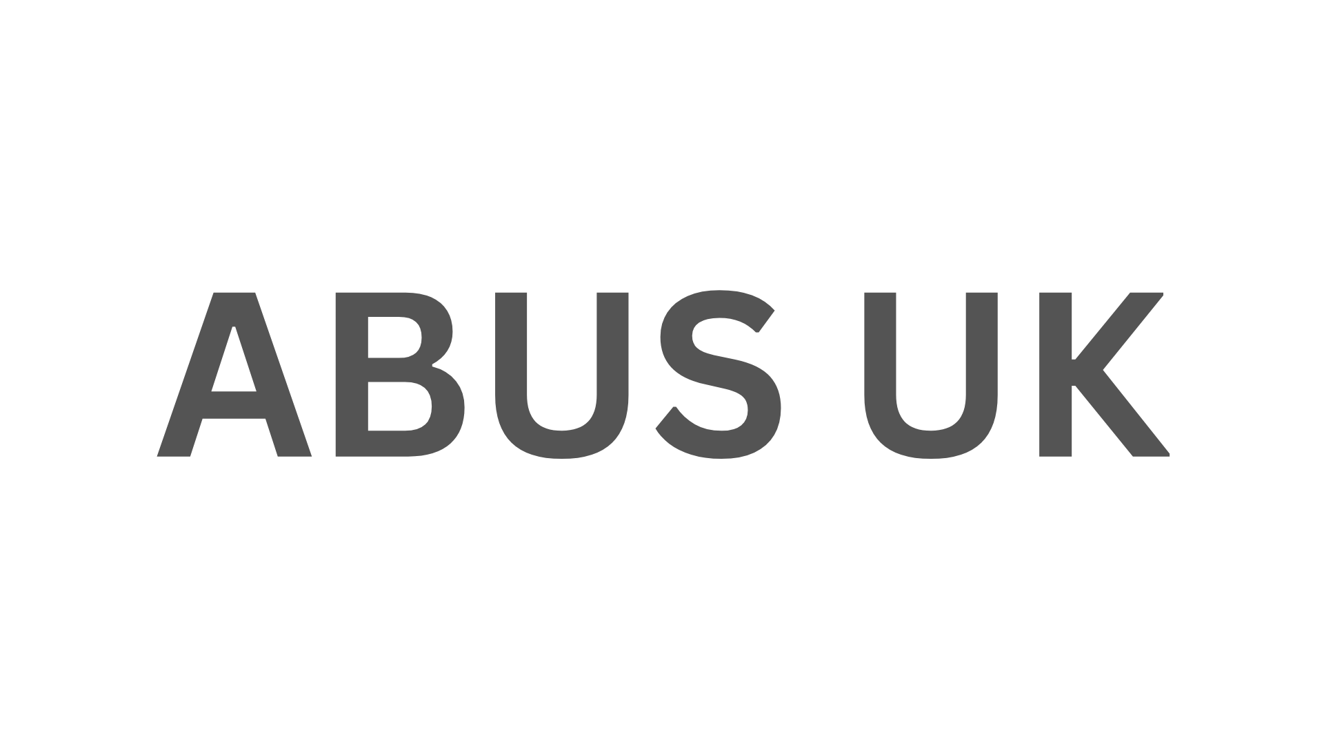 Text reading "ABUS UK" in bold, gray, sans-serif font on a white background.