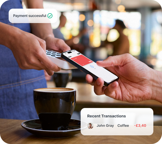 mobile digital wallet expensein card coffee payment with apple pay, recent transactions mobile app