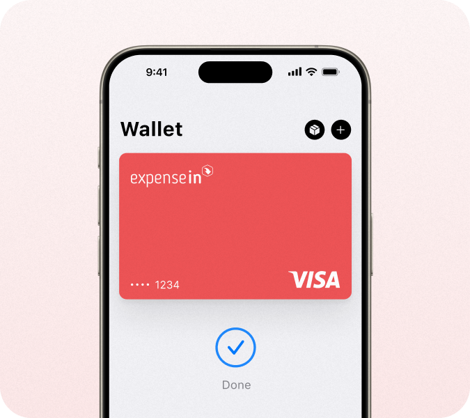 Apple wallet mobile UI expensein card payment