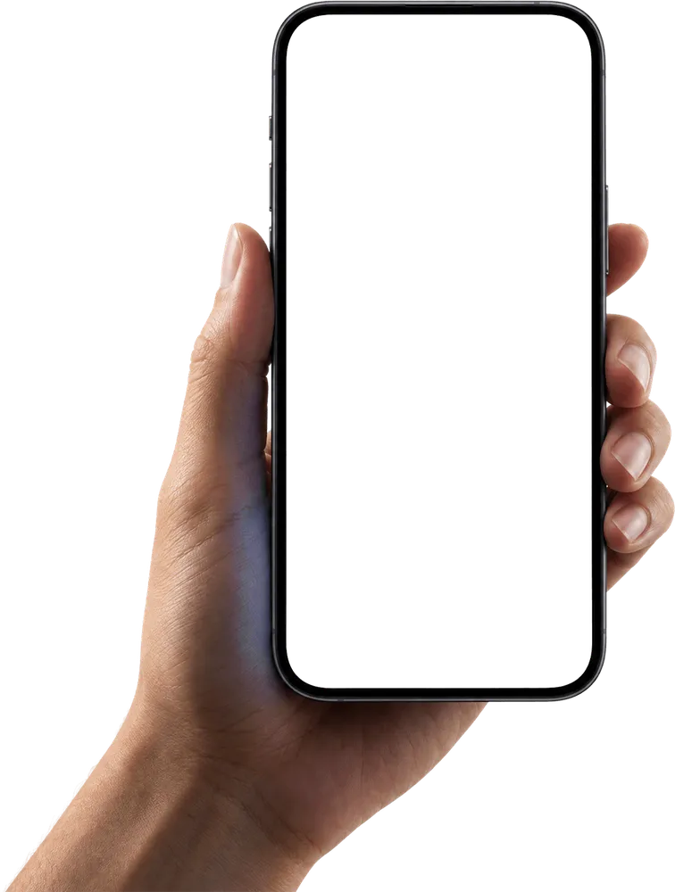 Hand hält ein iPhone mit der care App